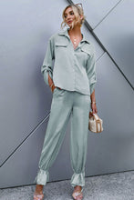Load image into Gallery viewer, Roll-Tab Sleeve Shirt and Ankle-Tie Pants Set

