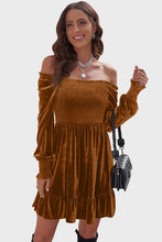 Load image into Gallery viewer, Square Neck Smocked Ruffle Hem Dress
