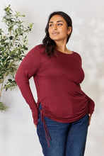 Load image into Gallery viewer, Culture Code Full Size Drawstring Round Neck Long Sleeve Top
