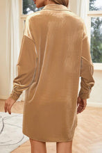 Load image into Gallery viewer, Button Up Long Sleeve Shirt Dress with Pocket

