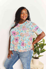 Load image into Gallery viewer, Double Take Floral Round Neck Babydoll Top
