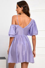 Load image into Gallery viewer, Gathered Detail Zip-Back Mini Dress
