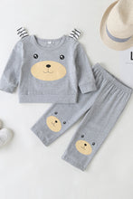 Load image into Gallery viewer, Girls Bear Face T-Shirt and Pants Set
