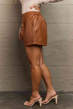 Load image into Gallery viewer, HEYSON Leather Baby Full Size High Waist Vegan Leather Shorts
