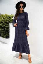 Load image into Gallery viewer, Printed Puff Sleeve Ruffle Maxi Dress
