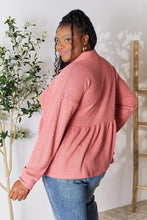 Load image into Gallery viewer, Heimish Full Size Waffle-Knit Button Down Blouse

