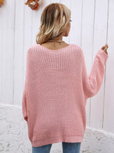 Load image into Gallery viewer, Rib-Knit Drop Shoulder V-Neck Pullover Sweater
