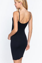 Load image into Gallery viewer, ACTIVE BASIC V-Neck Lace Trim Ribbed Seamless Cami Dress
