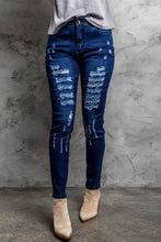 Load image into Gallery viewer, Mid-Rise Waist Distressed Skinny Jeans
