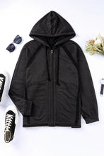 Load image into Gallery viewer, Exposed Seam Drawstring Hooded Jacket with Pockets
