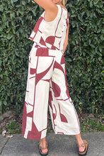 Load image into Gallery viewer, Printed Round Neck Tank and Pocketed Pants Set
