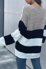 Load image into Gallery viewer, Color Block Striped Long Sleeve Sweater
