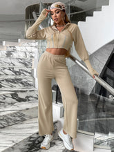 Load image into Gallery viewer, Spliced Zip Up Hoodie and Sweatpants Set
