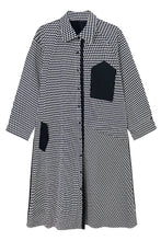 Load image into Gallery viewer, Printed Two-Tone Button Down Shirt Dress
