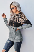 Load image into Gallery viewer, Leopard Color Block Hoodie
