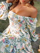 Load image into Gallery viewer, Floral Tie-Waist Smocked Tiered Dress

