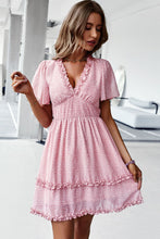 Load image into Gallery viewer, Printed Flutter Sleeve V-Neck Dress
