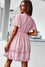 Load image into Gallery viewer, Printed Flutter Sleeve V-Neck Dress

