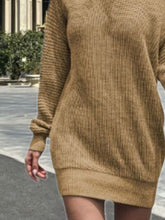 Load image into Gallery viewer, One Shoulder Lantern Sleeve Sweater Dress

