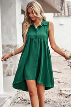 Load image into Gallery viewer, Button Down Collared Sleeveless Dress
