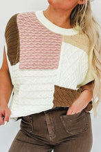 Load image into Gallery viewer, Color Block Cable-Knit Sweater Vest
