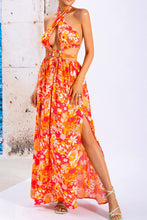 Load image into Gallery viewer, Floral Cutout Halter Neck Split Dress
