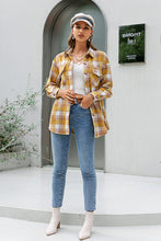 Load image into Gallery viewer, Plaid Button Down Side Slit Shirt Jacket
