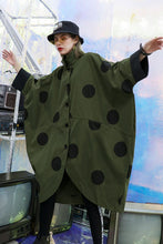 Load image into Gallery viewer, Polka Dot Tulip Hem Longline Shirt Jacket
