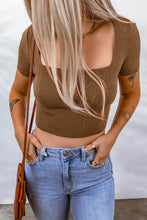 Load image into Gallery viewer, Lace-Up Square Neck Crop Top
