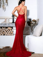 Load image into Gallery viewer, Glitter Crisscross Split Ruched Dress
