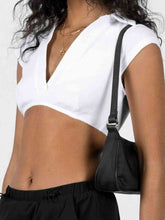 Load image into Gallery viewer, Johnny Collar Cropped Top
