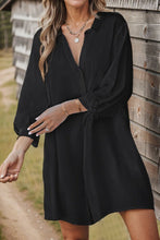 Load image into Gallery viewer, Plus Size Button Up V-Neck Shirt Dress
