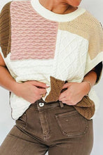 Load image into Gallery viewer, Color Block Cable-Knit Sweater Vest
