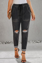 Load image into Gallery viewer, Drawstring Denim Joggers
