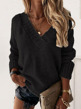 Load image into Gallery viewer, V-Neck Long Sleeve Knit Top
