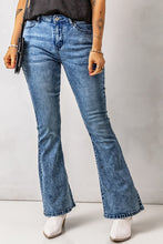 Load image into Gallery viewer, Vintage Wash Flare Jeans with Pockets
