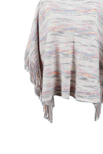 Load image into Gallery viewer, Round Neck Fringe Detail Sleeve Poncho
