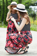 Load image into Gallery viewer, Women Striped Floral Spliced Dress
