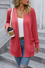 Load image into Gallery viewer, Cable-Knit Long Sleeve Cardigan with Pocket
