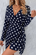 Load image into Gallery viewer, Polka Dot Tied Surplice Wrap Dress

