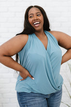 Load image into Gallery viewer, Zenana Cherished Time Full Size Surplice Top in Blue Grey
