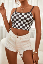 Load image into Gallery viewer, Checkered Adjustable Strap Cropped Cami
