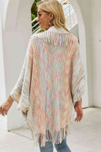 Load image into Gallery viewer, Multicolored Fringe Trim Poncho
