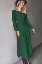 Load image into Gallery viewer, Belted One-Shoulder Tiered Maxi Dress
