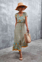 Load image into Gallery viewer, V-Neck Short Sleeve Printed Maxi Dress
