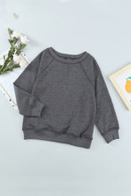 Load image into Gallery viewer, Girls Raglan Sleeve Ribbed Trim Sweatshirt
