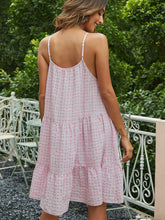 Load image into Gallery viewer, Plaid Spaghetti Strap Scoop Neck Tiered Dress

