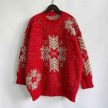 Load image into Gallery viewer, Snowflake Pattern Long Sleeve Sweater
