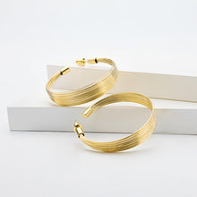 Load image into Gallery viewer, Gold-Plated Copper Layered Hoop Earrings
