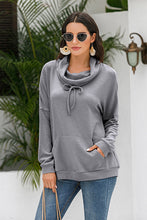 Load image into Gallery viewer, Cowl Neck Drop Shoulder Sweatshirt
